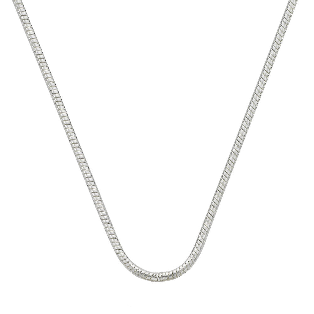 Sterling Silver Plated 18 Inch Snake Chain Necklace - SamandNan
