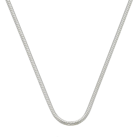 Sterling Silver Plated 18 Inch Snake Chain Necklace - SamandNan