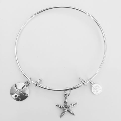 Starfish Sand Dollar Bangle Bracelet - SamandNan