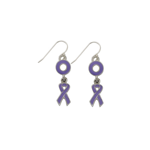 Pancreatic Cancer Earrings Purple - SamandNan