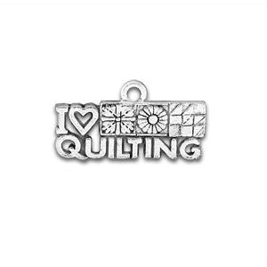 I Love Quilting Word Charm - SamandNan