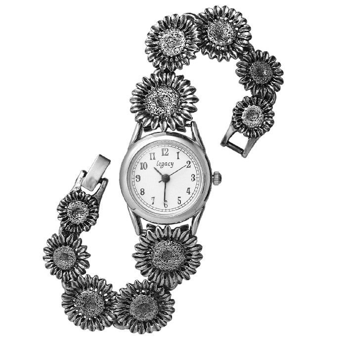 Sunflower Bracelet Clasp Watch in Silver - SamandNan