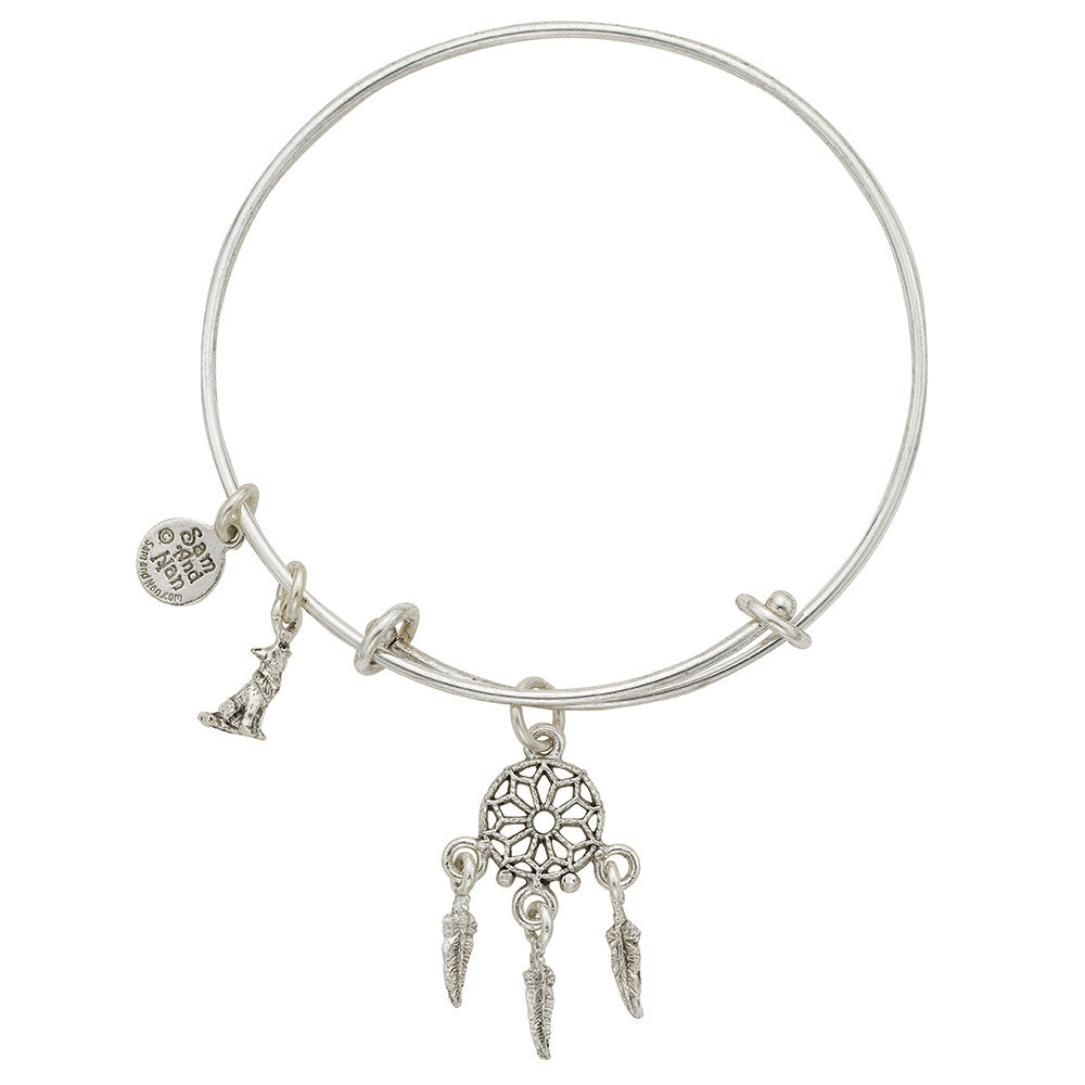 Dream Catcher Charm Bangle Bracelet SamandNan Expandable