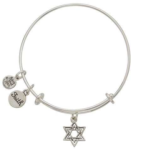 Jewish Star, Faith Charm Bangle Bracelet - SamandNan