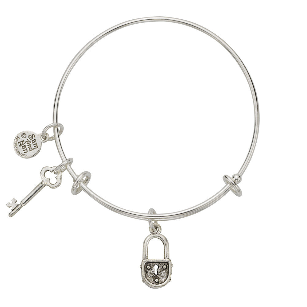 Sterling Silver Greek Key Bracelet with Lock | Marla Aaron