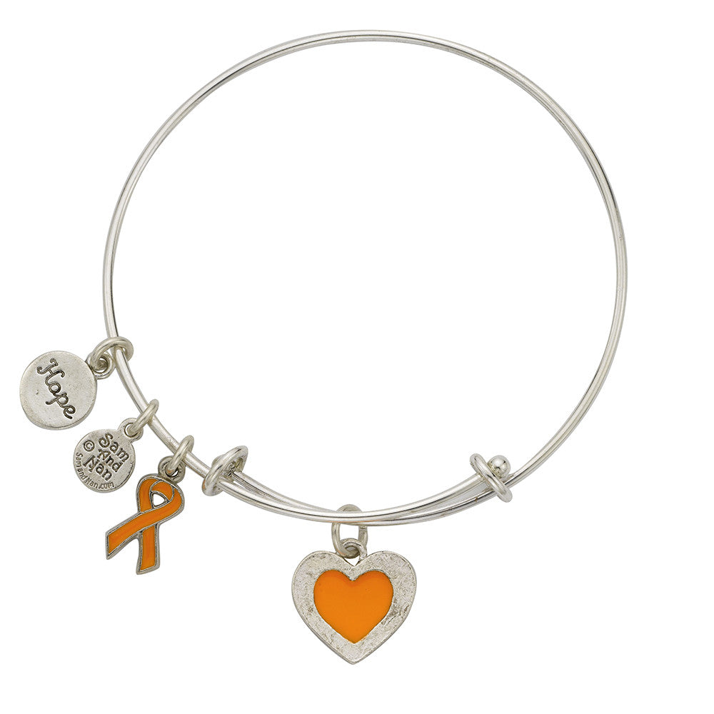 Leukemia Orange Cancer Bangle Bracelet - SamandNan