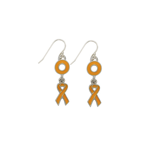 Leukemia Cancer Earrings Orange - SamandNan
