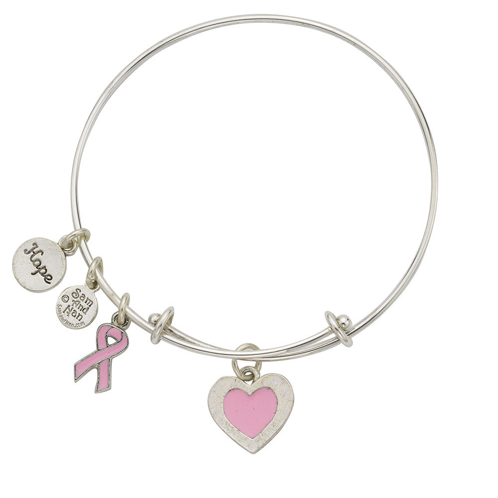 Breast Cancer Pink Bangle Bracelet - SamandNan