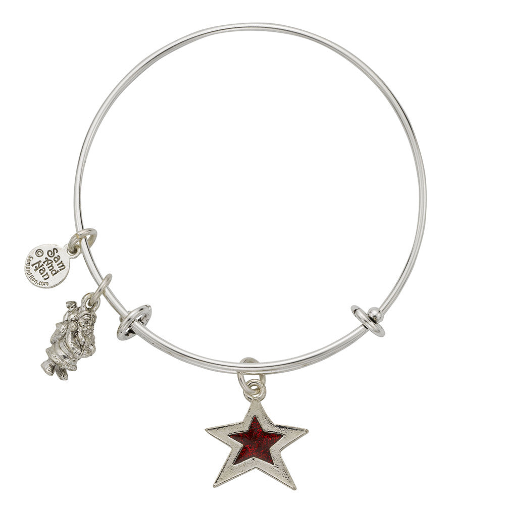 Santa Star Charm Bangle Bracelet - SamandNan