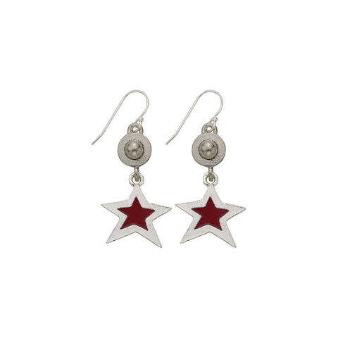 Red Star Dome Earring - SamandNan