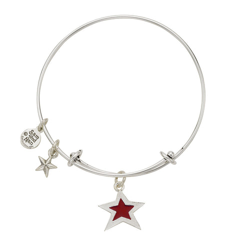 Red Star Puff Star Bangle Bracelet - SamandNan