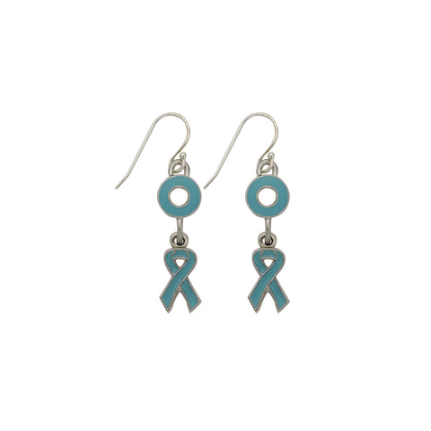 Ovarian Cancer Earrings Teal - SamandNan