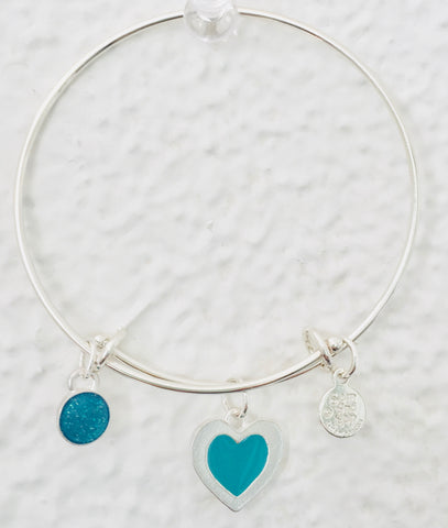 Valentine Turquoise Heart Bangle Bracelet
