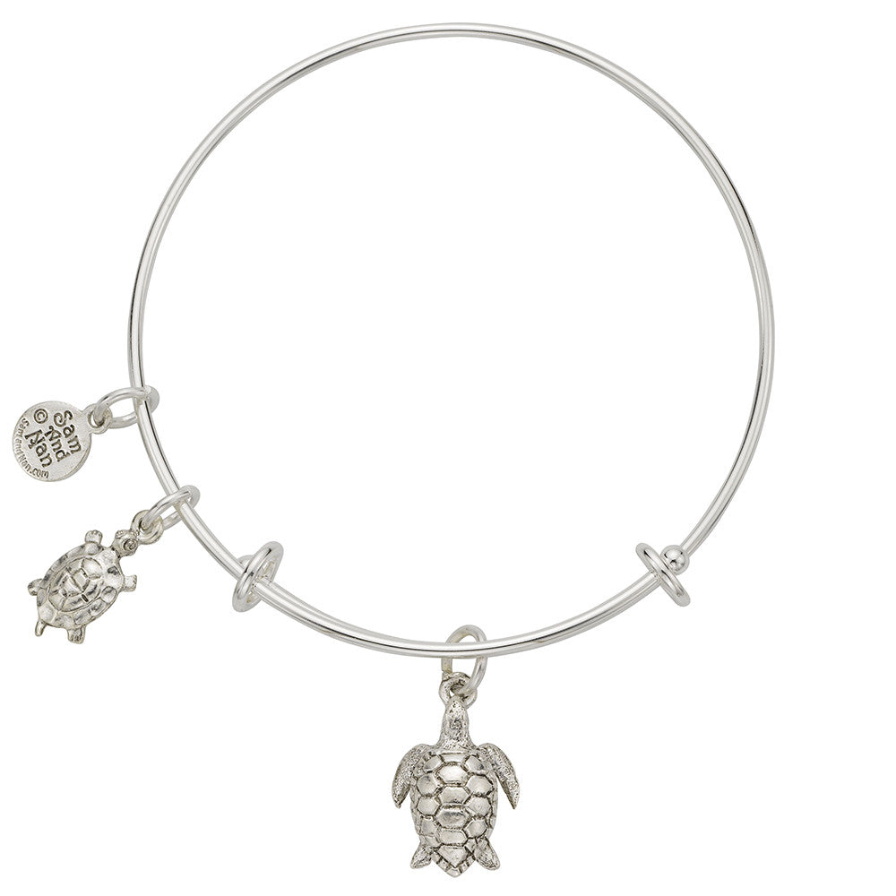 Turtle Bangle Turtle Charm Bangle Bracelet | SamandNan.com | Expandable Charm Bangle ...