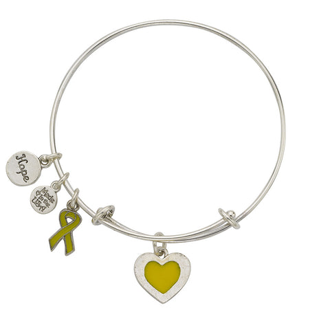 Sarcoma Bone Bladder Cancer Bangle Bracelet Yellow - SamandNan