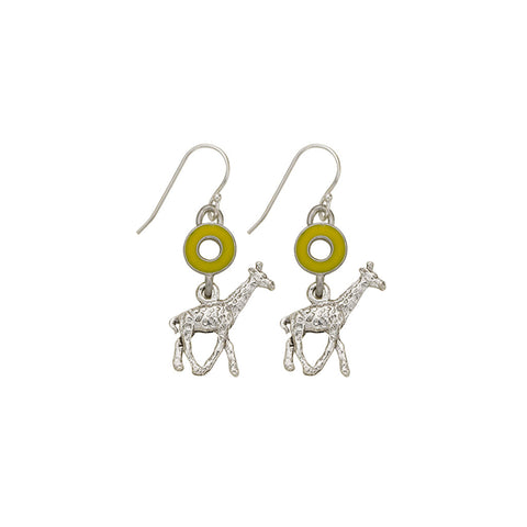 Yellow Open Cup Giraffe Earrings - SamandNan