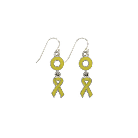 Sarcoma Bone Bladder Cancer Earrings Yellow - SamandNan
