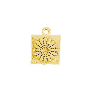 Dresden Flower Quilt Square Gold Plated Charms - SamandNan