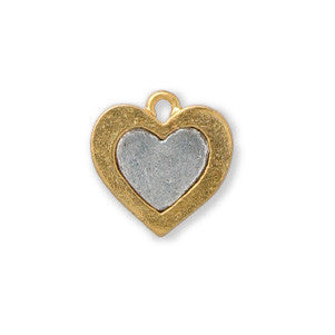 Gold and Silver Heart Two Tone Sterling Finished - SamandNan