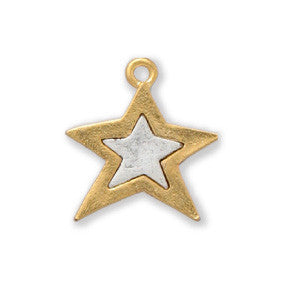 Gold and Silver Star Two Tone Sterling Finished - SamandNan