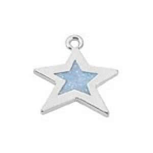 Five Pointed Star Opal Glitter Epoxy Sterling Plated - SamandNan