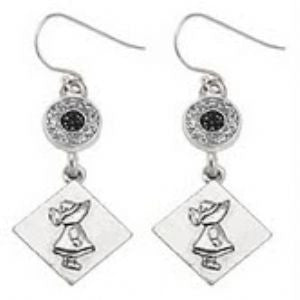 Dutch Girl Earring-Sterling Earwires-Sterling Silver Plated Charms - SamandNan