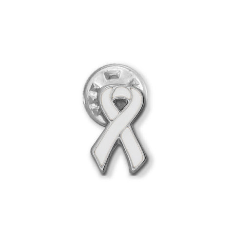 White Bone Cancer Ribbon Stick Pin - SamandNan