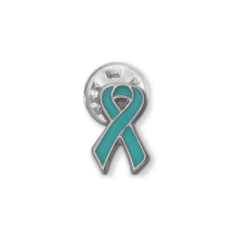 Teal Ovarian Cancer Ribbon Stick Pin - SamandNan